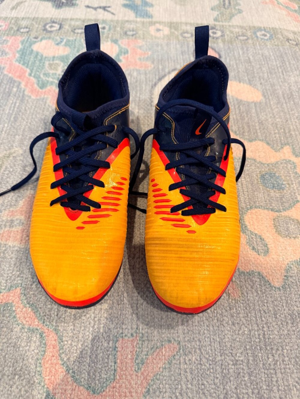 ⚽ Nike Phantom Soccer Cleats — Orange/Navy/Crimson  Youth 3